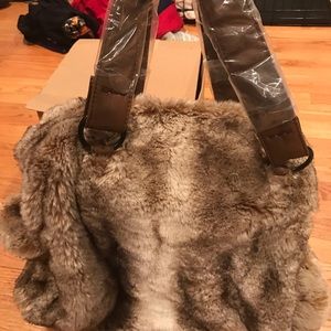 Faux Fur pottery barn duffel bag